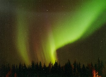 Photographie d'une 
aurore borale prise en Alaska